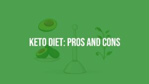 A balanced scale with keto-friendly foods like avocado and eggs on one side and potential drawbacks like fatigue on the other, clean background, illustrative style.