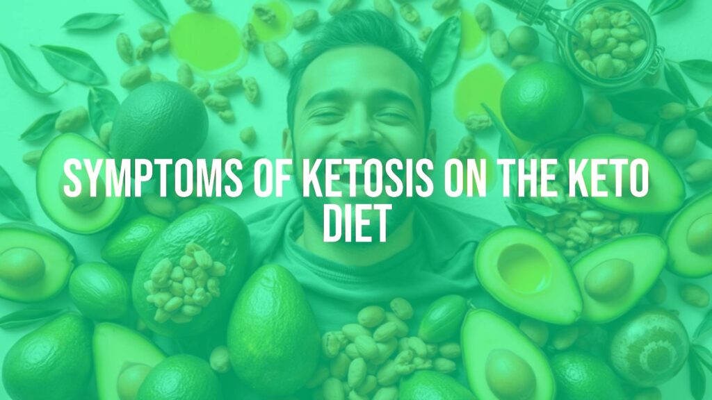 Healthy person on a keto diet, surrounded by fresh fat-rich foods like avocado, nuts, and olive oil, with a glowing energy aura, vibrant and realistic.
